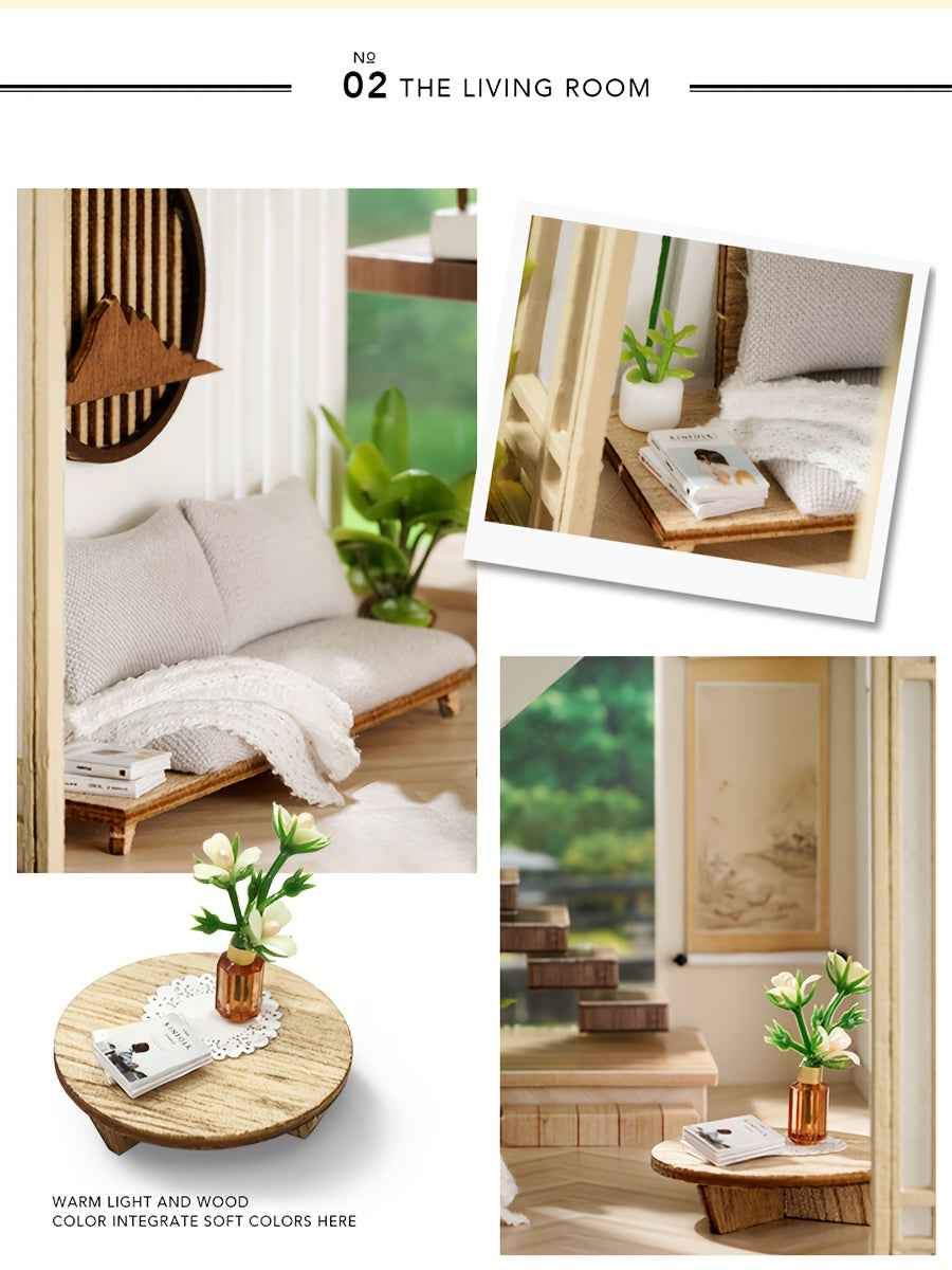 A Miniature Dollhouse Kit Featuring Furniture, a Wooden House Model Complete with a Dust Cover And a Music Box, Designed at a 1:24 Scale, Perfect As an Elegant Gift for Adult Friends Or Lovers on Their Birthday (Glue Not Incl