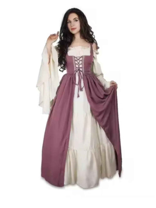 Women's Halloween Costume: Retro Court Two-Piece Gown, Medieval Drama/ Stage Performance Outfit, Halloween Costumes For Women, Costume Halloween, Costumes For Women, Halloween Costume Women, Halloween Costumes Women, Drama Re