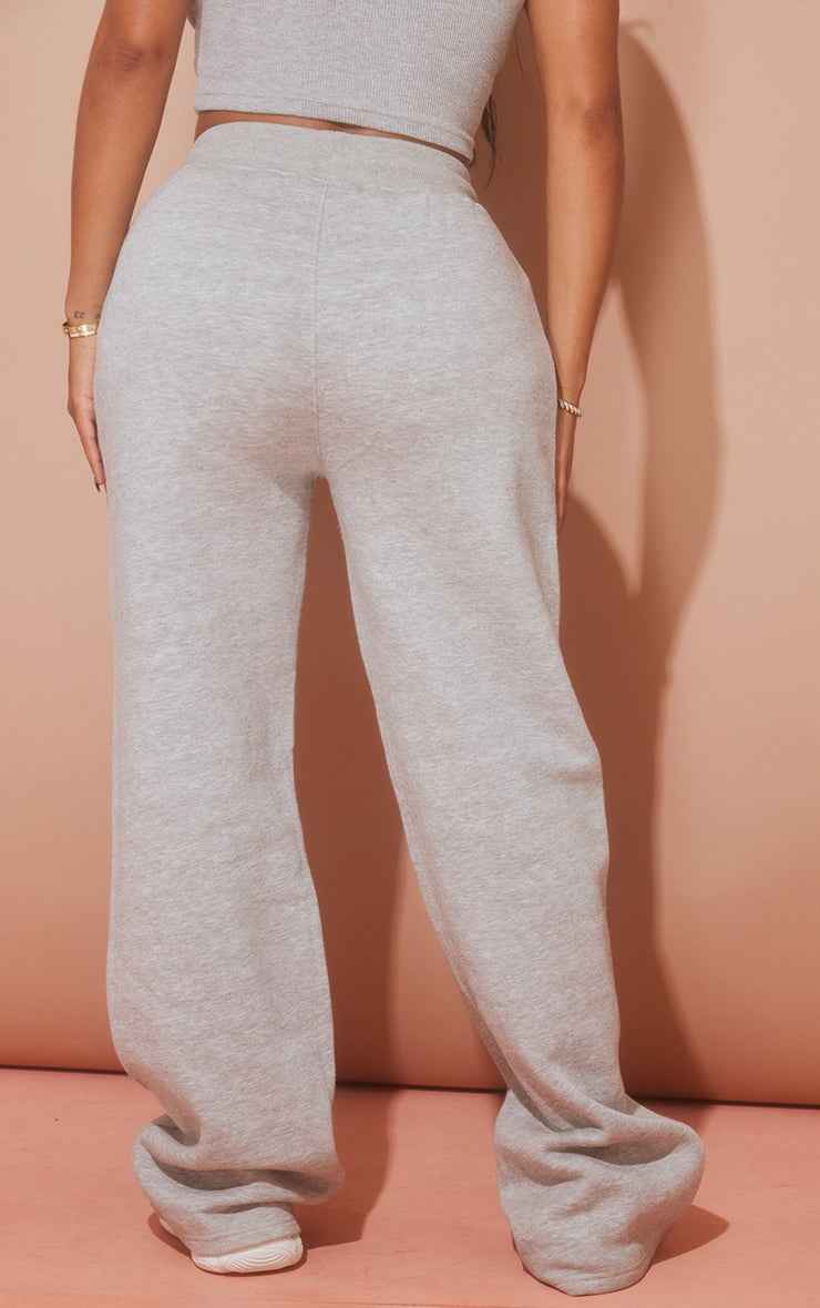 Shape Grey Marl Binded High Waist Wide Leg Joggers