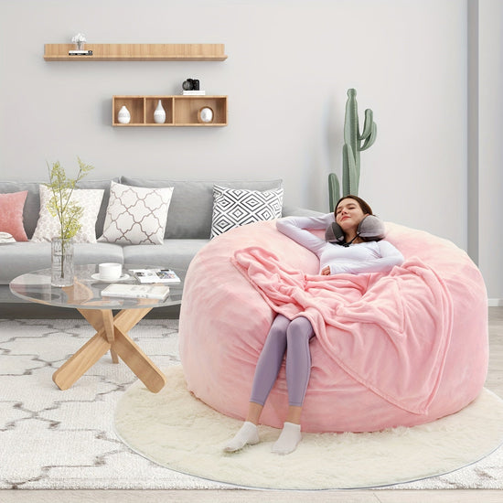 Bean Bag Chair(Give 3 Gifts:U-shape Pillow, Blanket Pillow, 6FT Carpet)Comfy Lazy Sofa Bed, Including 50 Pounds Of Filler, Large 6' Bean Bags With Memory Foam Filled, Large Beanbag Chairs Soft Sofa With Flannel Cover SS69