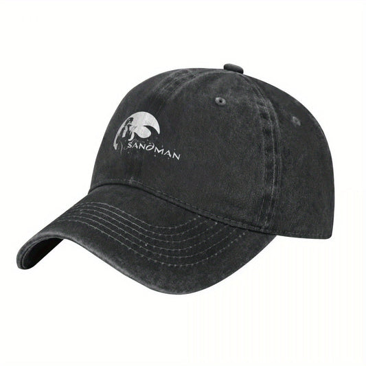 2025 NEW The Sandman Morpheus Baseball Cap - Black Polyester, Distressed Look, Adjustable Strap, Ideal for Golf & Beach Outings, Beach Bag Hat|Vintage Baseball Cap|Distressed Look Hat SS69