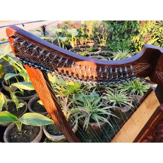 22 String harp SOLID ROSEWOOD Extra Strings & Carrying case Great for Teenagers
