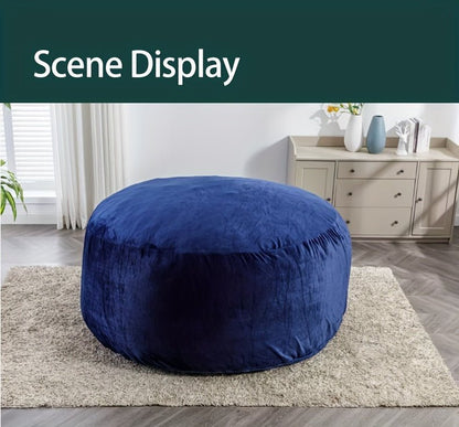 Beanbag Sofa Chair include Filler(Give 3 Gifts:U - shape pillow, blanket pillow, 6FT carpet), Large Round Soft Fluffy Flannel Removable Machine Washable beanbag Sofa, 50 lb Memory Sponge Filled Living Room Bedroom Gamingroom So - SS69