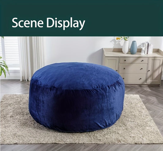 Beanbag Sofa Chair include Filler(Give 3 Gifts:U - shape pillow, blanket pillow, 6FT carpet), Large Round Soft Fluffy Flannel Removable Machine Washable beanbag Sofa, 50 lb Memory Sponge Filled Living Room Bedroom Gamingroom So - SS69