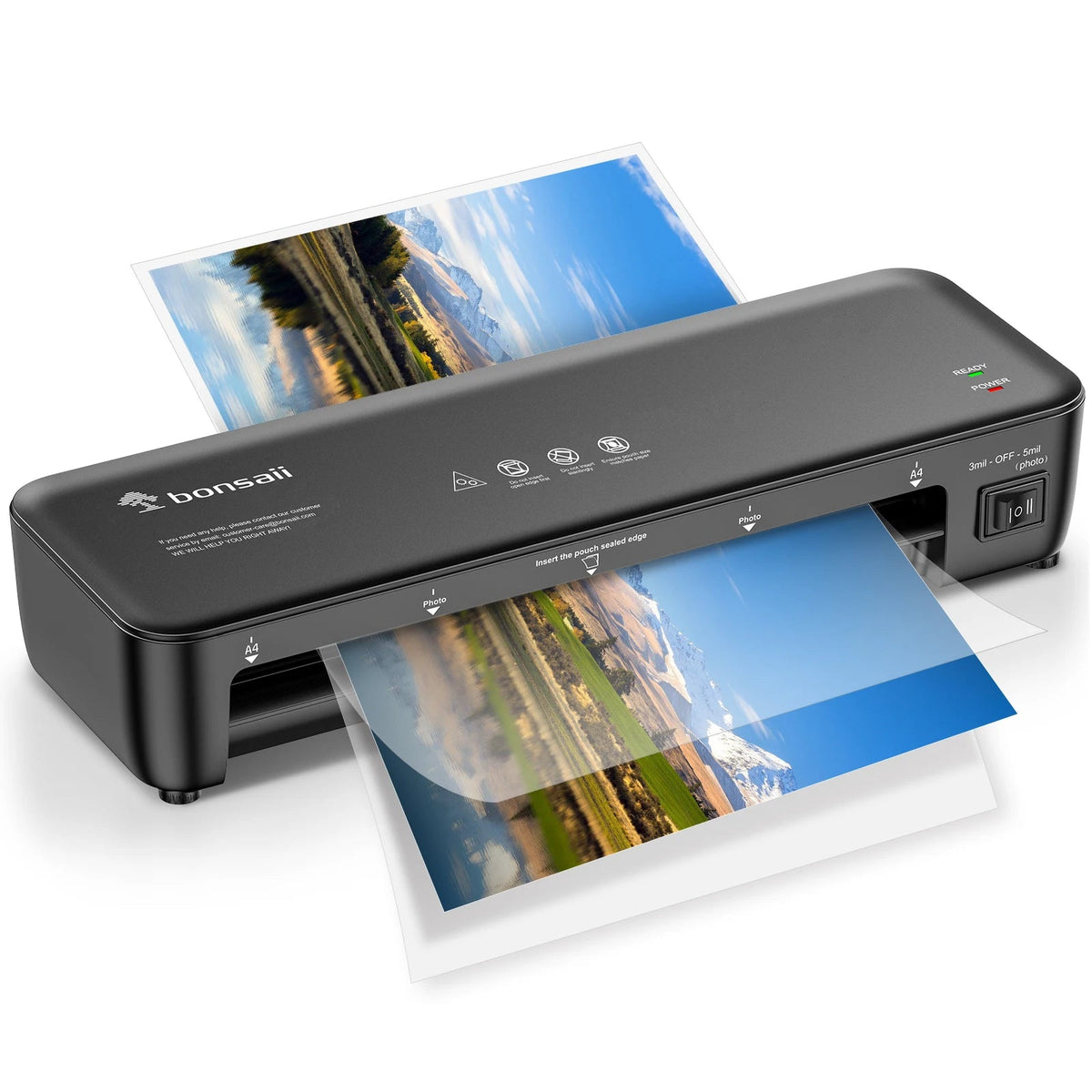 Bonsaii 9 - Inch Thermal Laminator with Never Jam Tech for Docs, Posters, Photos - Simple & Convenient for Home, Office, School - SS69
