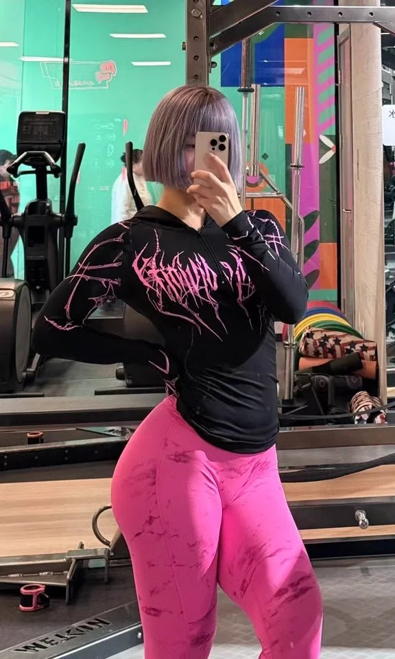 Breathedivinity Compression Hoodies High Stretch Women Quarter Zip Tops Muscle GYM Workout Muscle Fitness (Ship US Only) - SS69