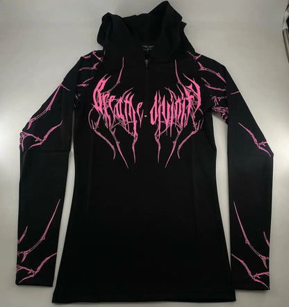 Breathedivinity Compression Hoodies High Stretch Women Quarter Zip Tops Muscle GYM Workout Muscle Fitness (Ship US Only) - SS69