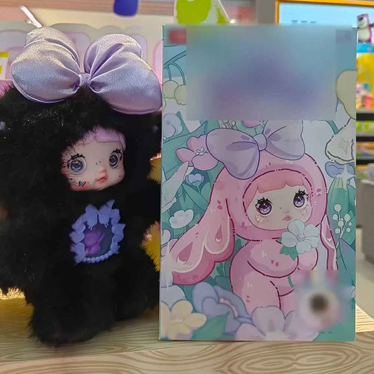 1pc Nommi Figures - Kawaii Anime-style Plush Doll with Expressive Eyes & Fluffy Ears, Soft Vinyl Collectible Figure in Black/Purple/Blue/Pink/Gray/White/Red/Yellow - Cute Birthday Party Favors, Holiday Gifts, Display Decor fo