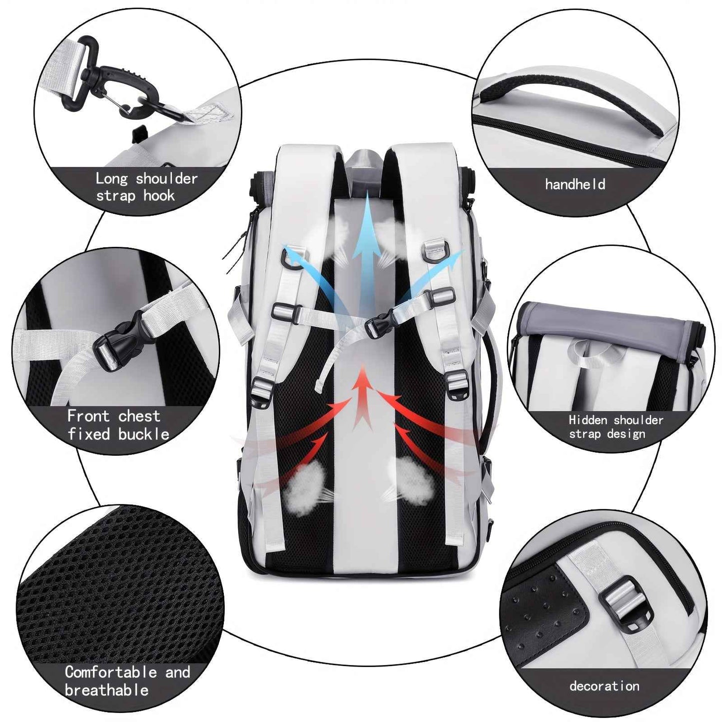 [Large Travel Backpack] Travel Backpack for Men and Women, Large Capacity Carry-On Bag with Shoe Compartment, Airline Approved 17.3-Inch Laptop Backpack, Business Gym Weekend Pack, Single Shoulder or Double Shoulder, Travel B