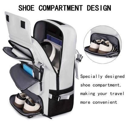 [Large Travel Backpack] Travel Backpack for Men and Women, Large Capacity Carry-On Bag with Shoe Compartment, Airline Approved 17.3-Inch Laptop Backpack, Business Gym Weekend Pack, Single Shoulder or Double Shoulder, Travel B