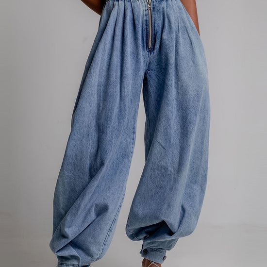 Women'S Single Piece Spring/Summer/Fall/Winter Daily Casual Loose Distressed Flares Jeans SS69 34.69 Light Blue / XXL