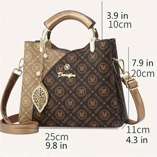 FIDM Women's 3pcs Golden  Handbag Collection - Elegant ic Closure Tote, Matching Clutch & Wallet/Purse, Luxury  for, Wedding, Travel (Golden-Tone, Durable & Versatile)