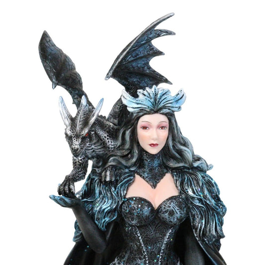 Large Gothic Black Dragon Witch Dark Queen Robe Statue - Black Friday Sale, Halloween Decor, Gothic Home Decoration, Dark Fantasy Witch Statue, Witchcraft Art, Gothic Dragon Decoration, Dark Queen Mini Statue, Fantasy Gothic SS69