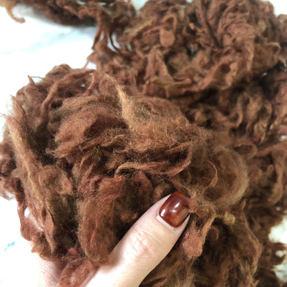 Pure Curled Alpaca Fiber – 100g/3.53oz Dyeing with Materials, Clean and Medium-Soft Texture Multi-Use Wool Curls, Ideal for Felting, Yarn Spinning, Knitting Projects, Art Dolls, Textile Figures, Tapestry Accents, Home Decor SS69