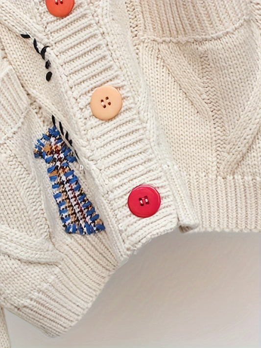 Fashionable Lazy Wind Embroidered Sweater Women's Autumn Winter 2024 New Letter Design Sense Loose Knit Sweater Jacket SS69