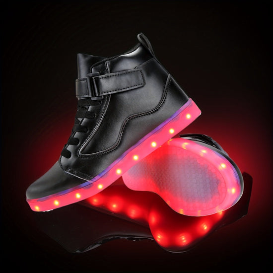[LED Dancing Shoes] LED Lights Up Dancing Shoes | Luminous Flashing Trainers for Women and Men, Unisex Couples Sneakers, Lace Up SS69 51.69 Black / US 11.5