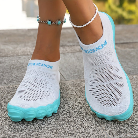 Women'S Breathable Mesh Slip-On Beach Shoes - Lightweight Indoor/Outdoor Walking Shoes with Rubber Sole for Hiking, Running & Gym - Summer Casual Sneakers, Hiking Shoes, Running Footwear, Slipon Design, Flexible Footwear SS69