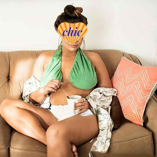 Convenient Absorbent Breathable Towel Bra Suitable for Beach, Sports, Indoor Daily Wear, Towel Hanging Neck, Chest Wrapping, Strapless Support, Double-sided Plush Super Soft And Warm, Suitable for Beautiful Women, A Small Gif