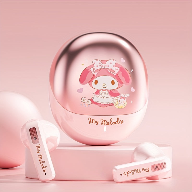 [Cute Kuromi Headphones] Sanrio Melody Kuromi Big Eared Dog Wireless Headphones - 3 Different Styles Available Cute Design with Battery Display Game Earplugs Unique Style Convenient for Carrying Smart Calls Suitable for Daily - SS69