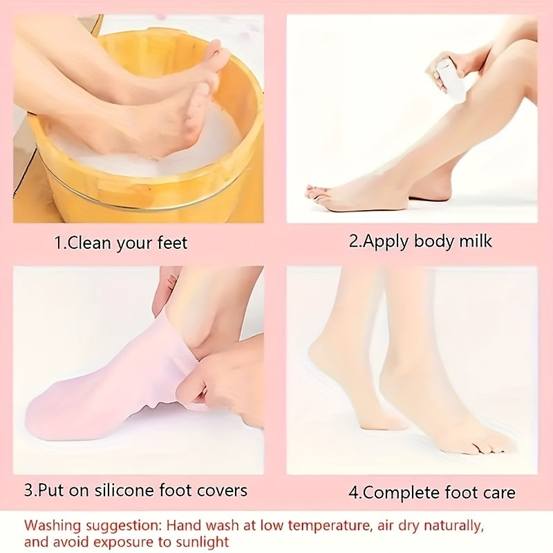 [A Pair Silicone Socks] Silicone Moisturizing Socks | A Pair for Dry, Cracked Heels And Rough Skin, Suitable for Both Men And Women | Great Gift for Mother's Day, Christmas, Or Ramadan SS69