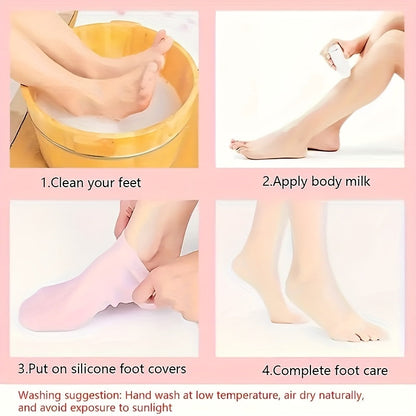[A Pair Silicone Socks] Silicone Moisturizing Socks | A Pair for Dry, Cracked Heels And Rough Skin, Suitable for Both Men And Women | Great Gift for Mother's Day, Christmas, Or Ramadan SS69