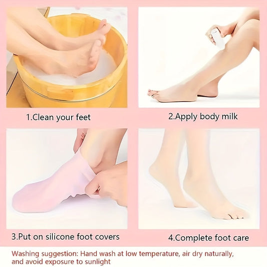 [A Pair Silicone Socks] Silicone Moisturizing Socks | A Pair for Dry, Cracked Heels And Rough Skin, Suitable for Both Men And Women | Great Gift for Mother's Day, Christmas, Or Ramadan SS69
