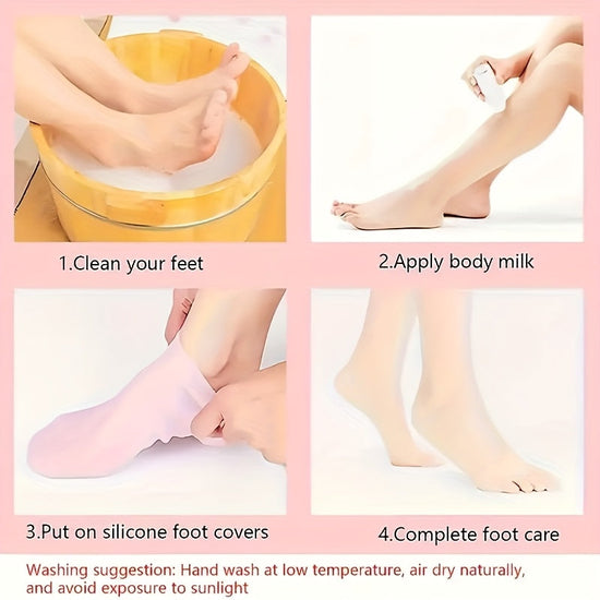 [A Pair Silicone Socks] Silicone Moisturizing Socks | A Pair for Dry, Cracked Heels And Rough Skin, Suitable for Both Men And Women | Great Gift for Mother's Day, Christmas, Or Ramadan SS69