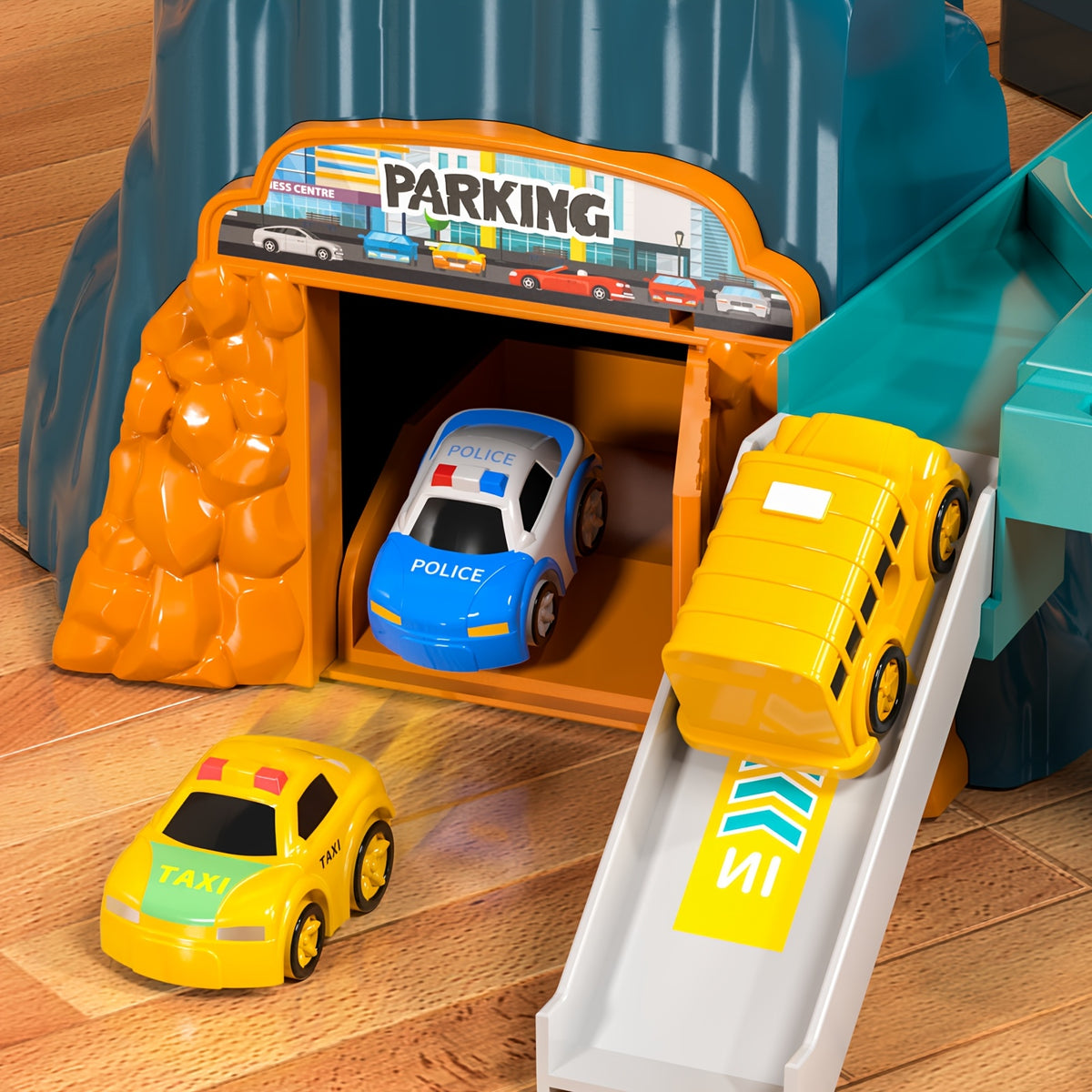 Dinosaur-Themed Racing Track Designed for Toddlers, Featuring a Toy Car Ramp And a Playset That Includes 10 Cars, Suitable for Children Aged 3 to 8 Years.