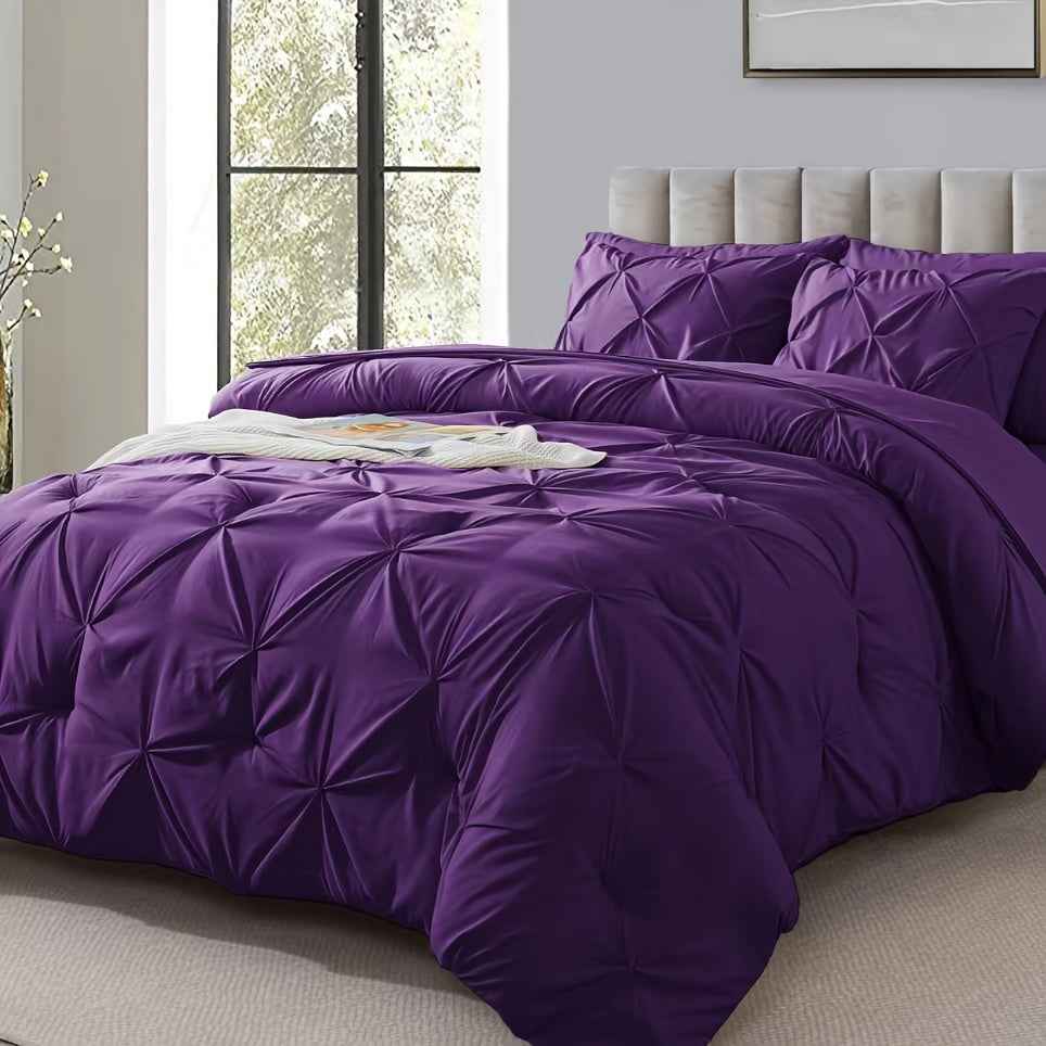 Cosybay 7pcs Comforter Set, Luxury Soft Fluffy Bedding, 1 Comforter 1 Fitted Sheet 1 Flat Sheet 4 Pillowcases & Pillow Cover, All Season Quilt Set Queen, Hypoallergenic Breathable Easy Care, Valentine's Day Gifts School Hallo