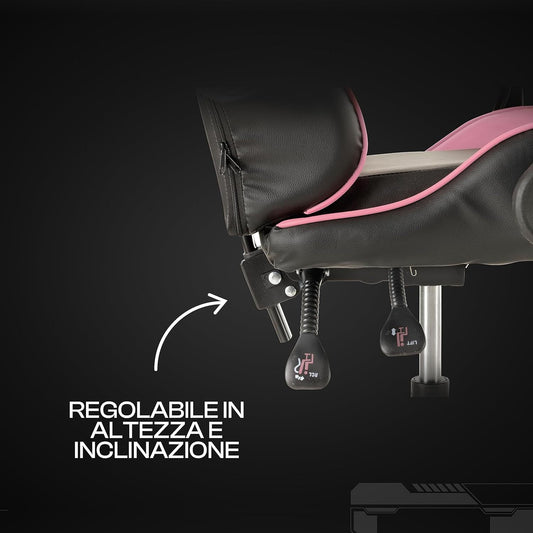 Baroni Home Gaming Chair, Ergonomic Office Chair with Adjustable Backrest, Headrest And Lumbar Support SS69