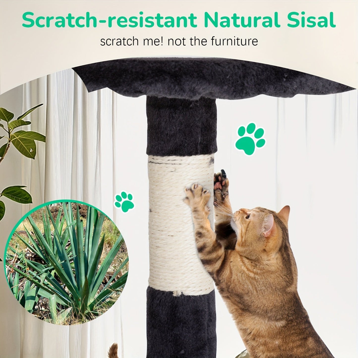 54/70" Multi-Level Cat Tree Tower with Scratching Posts & Cozy Condos, Space-Saving Indoor Cat Playhouse, Durable Plywood Construction, Fun Jumping Platforms, Multiple Colors Available for Cats SS69