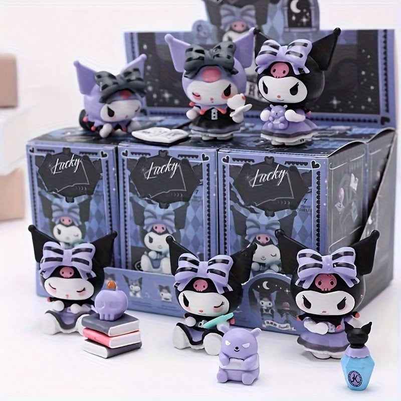 [Sanrio Kuromi Figures] Sanrio 6pcs Kuromi Figure Set - PVC Collectible Figures with Expressive Eyes, Dynamic Poses & Base - Perfect for Office, Home, Car Decor - Valentine's Day, Birthday Gifts, Playful Design, Detailed Scul
