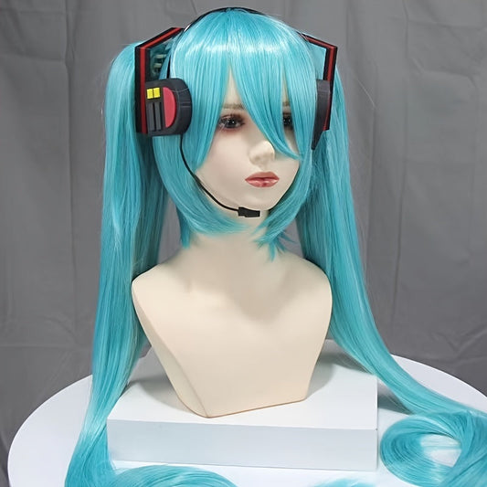 Anime-Inspired Cute Cosplay Headpiece with Red Accents, 3D Printed Twin Tails Hair Accessory, Plastic Material, Hand Wash Only, Animal Party Supplies and Performance Accessories for Festive Gatherings SS69