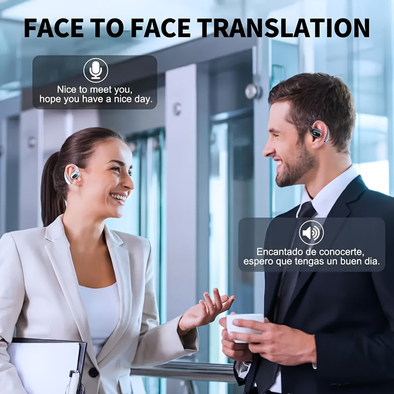 Real-Time Languages Smart AI Translation Earbuds - Translate In Real-Time, Providing Precise Simultaneous Interpretation to Eliminate Language Obstacles for Seamless Business Trips, Social Interactions, Education, Work, And C SS69