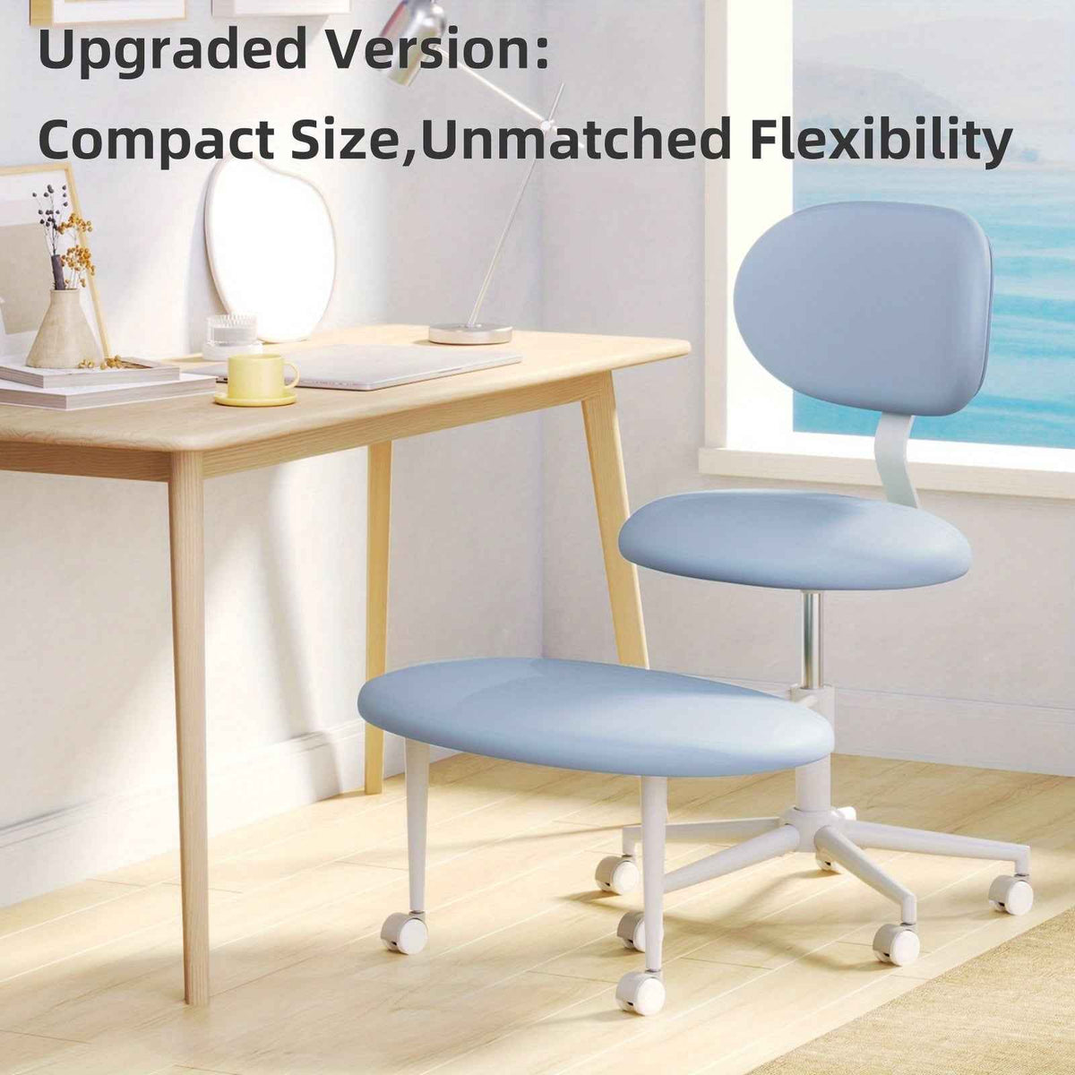 Ergonomic Cross Legged Office Chair | 360° Swivel, Adjustable Height, Lumbar Support, Velvet and PU Leather Black, Stainless Steel Frame, Memory Foam, Perfect Christmas Gift for Fidgety Sitters and Yoga Lover.