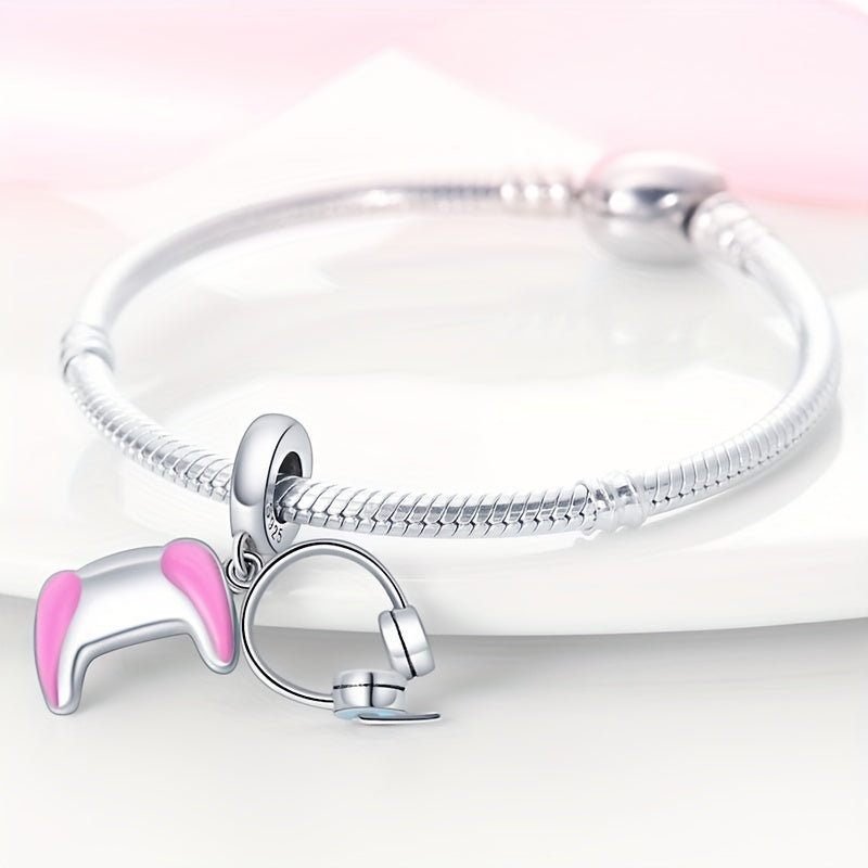 1pc Original 925 Sterling Silvery High Quality Charms Beads for Women Fits Original 3mm Bracelet Game Console Two-Piece Pendant Set Jewelry Gifts SS69