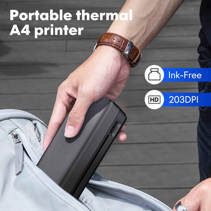 Portable Printer Wireless For Travel, Thermal Printer Inkless, Small Compact Printer Support Folding Paper/rolling/tattoo paper, Work With Laptop Phone And Pad