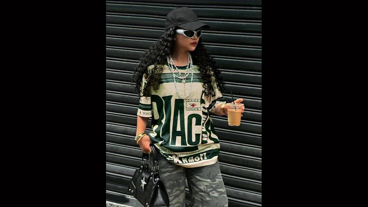 Youth Casual Crew Neck T-Shirt, Polyester 95% Elastane 5% Knit Fabric, All Over Print Short Sleeve Loose Fit Top for All Seasons SS69