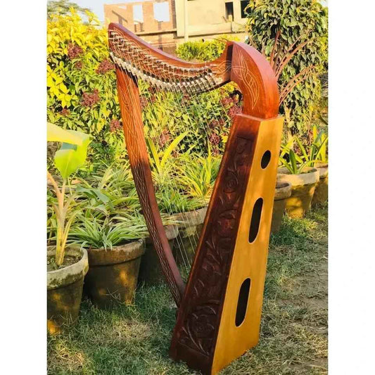 22 String harp SOLID ROSEWOOD Extra Strings & Carrying case Great for Teenagers