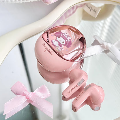 [Cute Kuromi Headphones] Sanrio Melody Kuromi Big Eared Dog Wireless Headphones - 3 Different Styles Available Cute Design with Battery Display Game Earplugs Unique Style Convenient for Carrying Smart Calls Suitable for Daily SS69