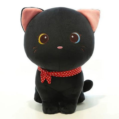 Cartoon Cat Plush Doll Cute Stuffed Kitten Rag Toy Elastic Soft Sofa Cushion Bedside Gift For Kids Girls 24cm - SS69