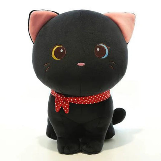 Cartoon Cat Plush Doll Cute Stuffed Kitten Rag Toy Elastic Soft Sofa Cushion Bedside Gift For Kids Girls 24cm - SS69