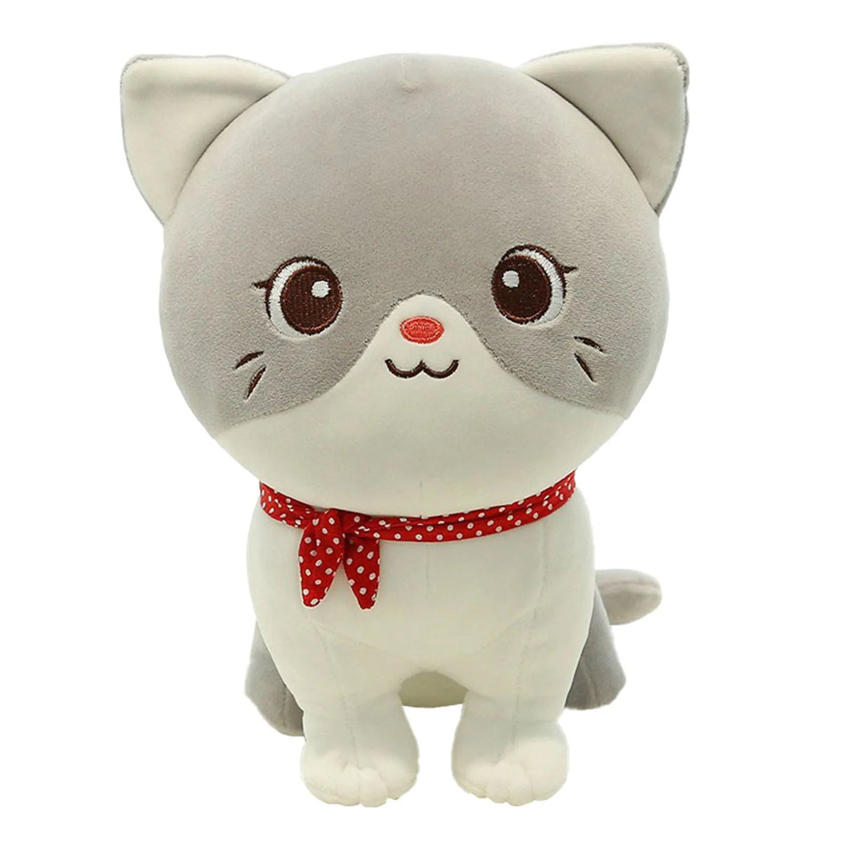 Cartoon Cat Plush Doll Cute Stuffed Kitten Rag Toy Elastic Soft Sofa Cushion Bedside Gift For Kids Girls 24cm - SS69