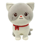 Cartoon Cat Plush Doll Cute Stuffed Kitten Rag Toy Elastic Soft Sofa Cushion Bedside Gift For Kids Girls 24cm - SS69