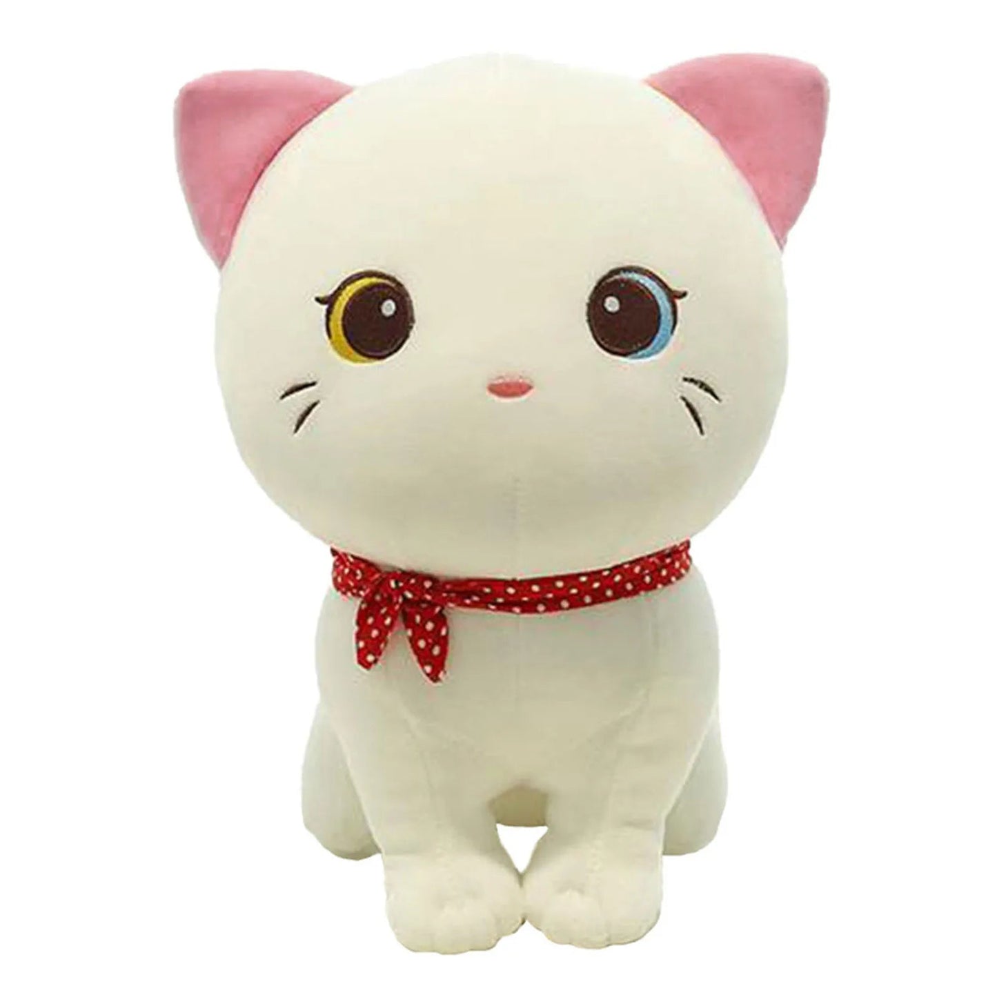 Cartoon Cat Plush Doll Cute Stuffed Kitten Rag Toy Elastic Soft Sofa Cushion Bedside Gift For Kids Girls 24cm - SS69