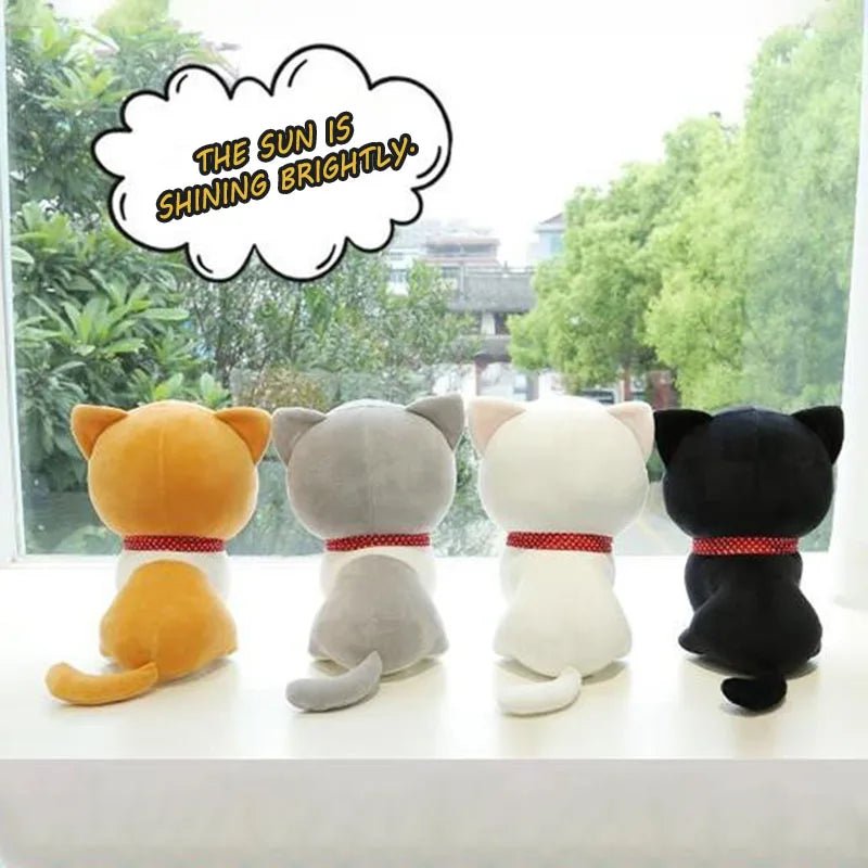 Cartoon Cat Plush Doll Cute Stuffed Kitten Rag Toy Elastic Soft Sofa Cushion Bedside Gift For Kids Girls 24cm - SS69