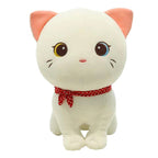 Cartoon Cat Plush Doll Cute Stuffed Kitten Rag Toy Elastic Soft Sofa Cushion Bedside Gift For Kids Girls 24cm - SS69