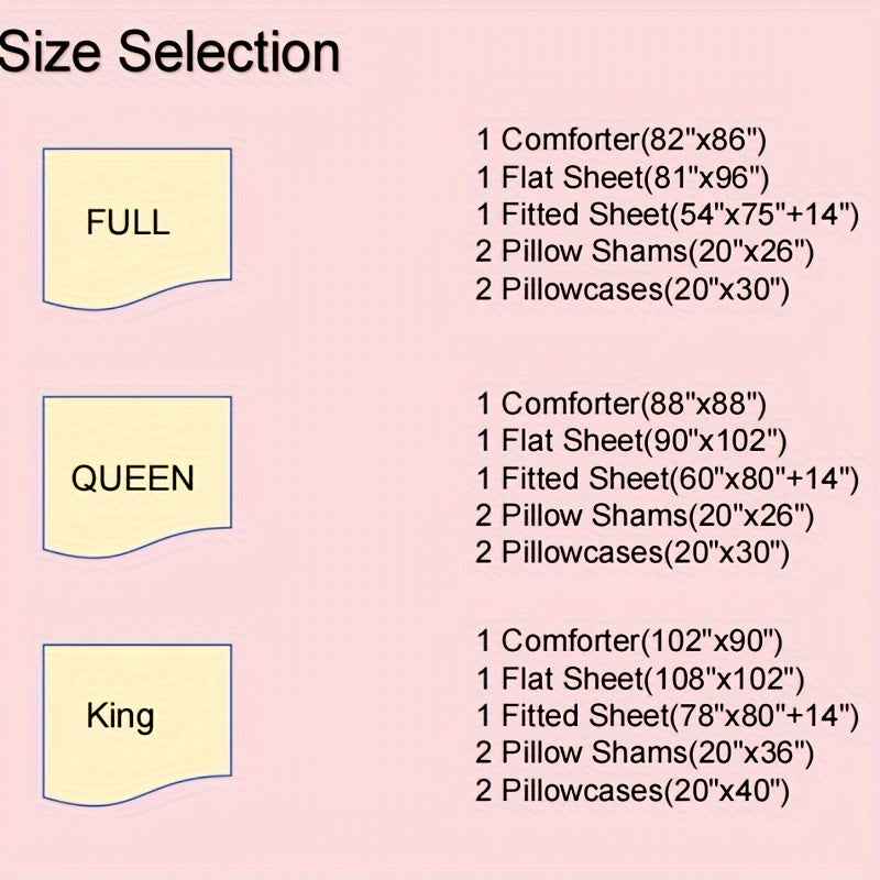 Cosybay 7pcs Comforter Set, Luxury Soft Fluffy Bedding, 1 Comforter 1 Fitted Sheet 1 Flat Sheet 4 Pillowcases & Pillow Cover, All Season Quilt Set Queen, Hypoallergenic Breathable Easy Care, Valentine's Day Gifts School Hallo