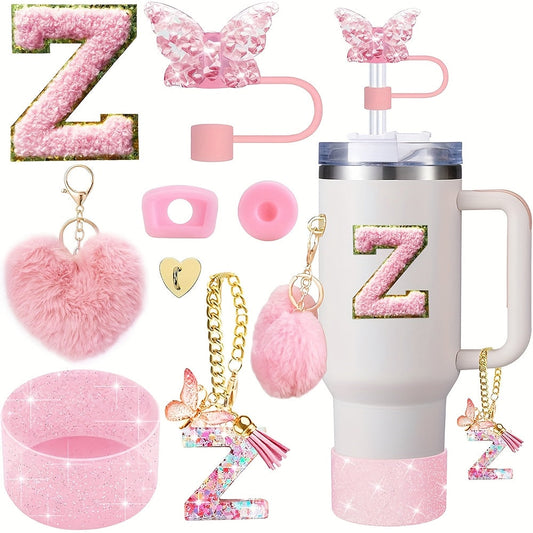 8pcs Cup Accessories for Cup 30oz 40oz Includes Butterfly Straw Cover Cap Silicone Boot Alphabet Handle Charm Initials Sticker 2pcs Spill Proof Stopper Heart Hook Love Plush Ball, Best for Christmas, Perfect for Thanksgiving SS69 15.69 Z