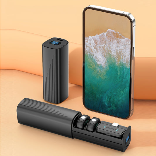 Professional Dual Wireless Lavalier Microphone with LED Charging Case, Suitable for Smartphones, Laptops, Recording Videos, Live Streaming, Interviews, and  Blogs